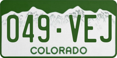 CO license plate 049VEJ