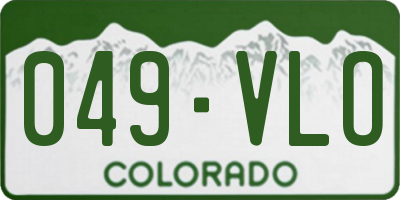 CO license plate 049VLO