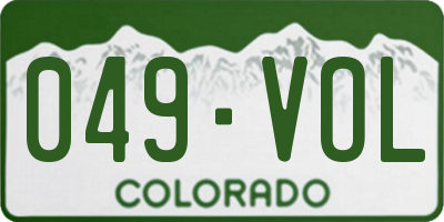 CO license plate 049VOL