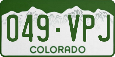 CO license plate 049VPJ