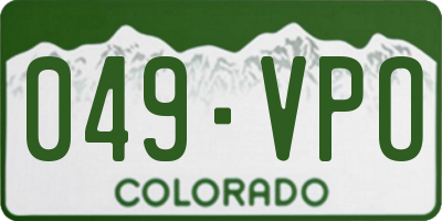 CO license plate 049VPO