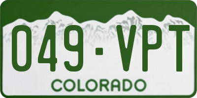 CO license plate 049VPT