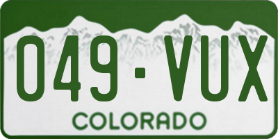 CO license plate 049VUX