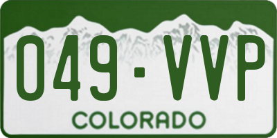 CO license plate 049VVP