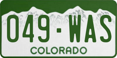 CO license plate 049WAS
