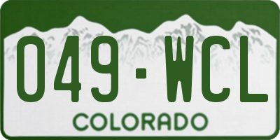 CO license plate 049WCL