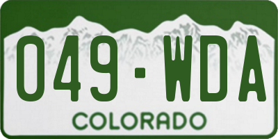 CO license plate 049WDA