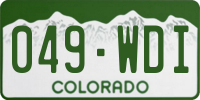 CO license plate 049WDI