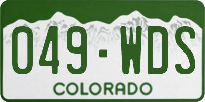 CO license plate 049WDS