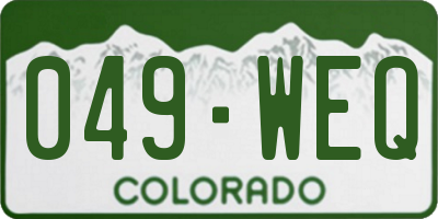 CO license plate 049WEQ