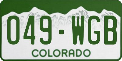 CO license plate 049WGB