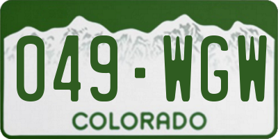 CO license plate 049WGW