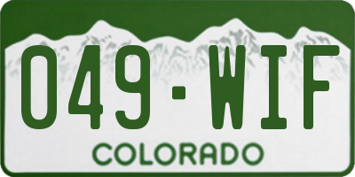 CO license plate 049WIF
