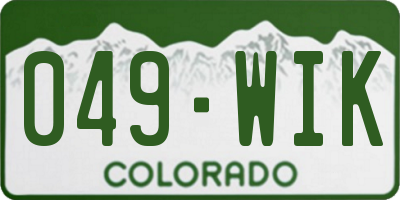 CO license plate 049WIK
