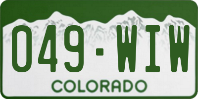 CO license plate 049WIW