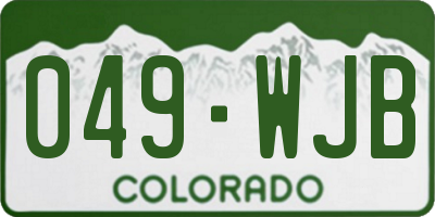 CO license plate 049WJB