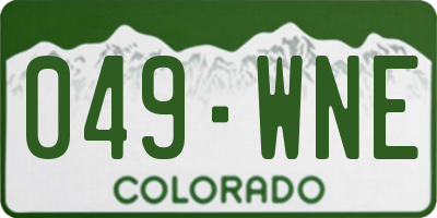 CO license plate 049WNE
