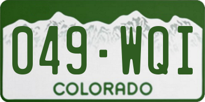 CO license plate 049WQI