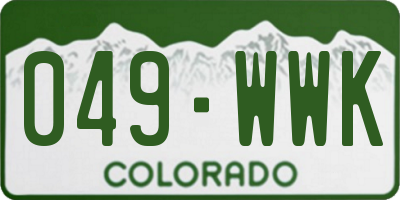 CO license plate 049WWK