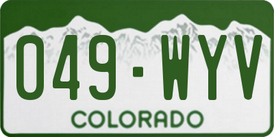 CO license plate 049WYV