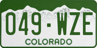 CO license plate 049WZE