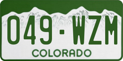 CO license plate 049WZM