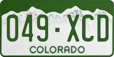 CO license plate 049XCD