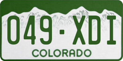 CO license plate 049XDI