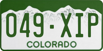 CO license plate 049XIP