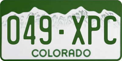 CO license plate 049XPC