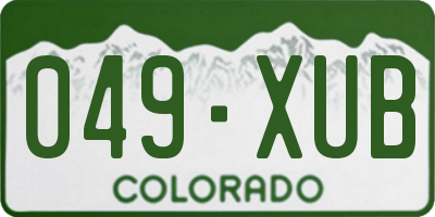CO license plate 049XUB