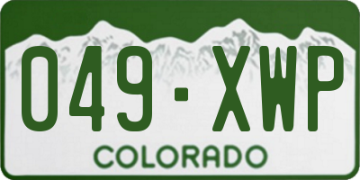 CO license plate 049XWP