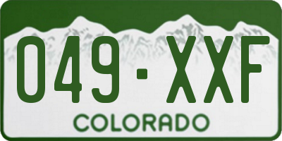 CO license plate 049XXF