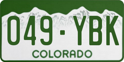 CO license plate 049YBK