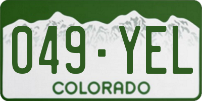 CO license plate 049YEL