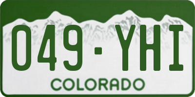 CO license plate 049YHI