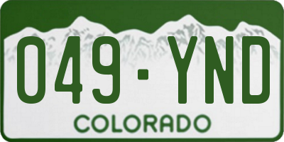 CO license plate 049YND