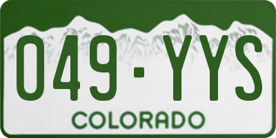 CO license plate 049YYS