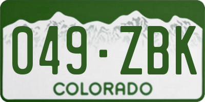 CO license plate 049ZBK