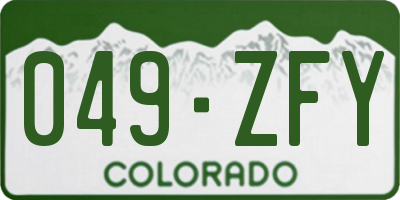 CO license plate 049ZFY