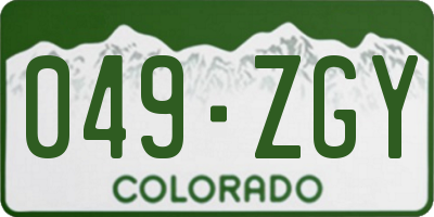 CO license plate 049ZGY