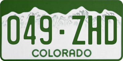 CO license plate 049ZHD