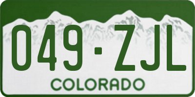 CO license plate 049ZJL