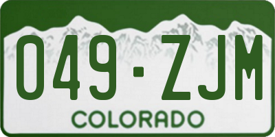 CO license plate 049ZJM