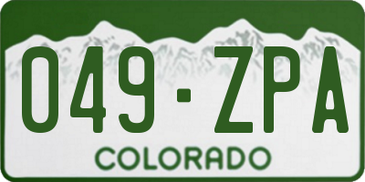 CO license plate 049ZPA