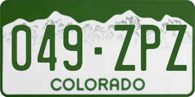 CO license plate 049ZPZ