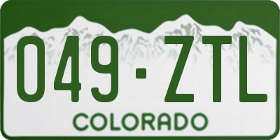 CO license plate 049ZTL