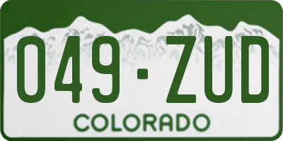 CO license plate 049ZUD