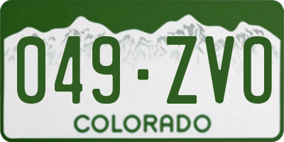 CO license plate 049ZVO