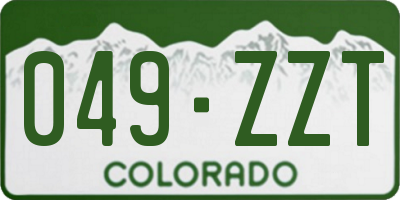 CO license plate 049ZZT